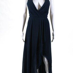 Jenny Yoo Womens Sleeveless Farrah Gown Dark Blue Size 8